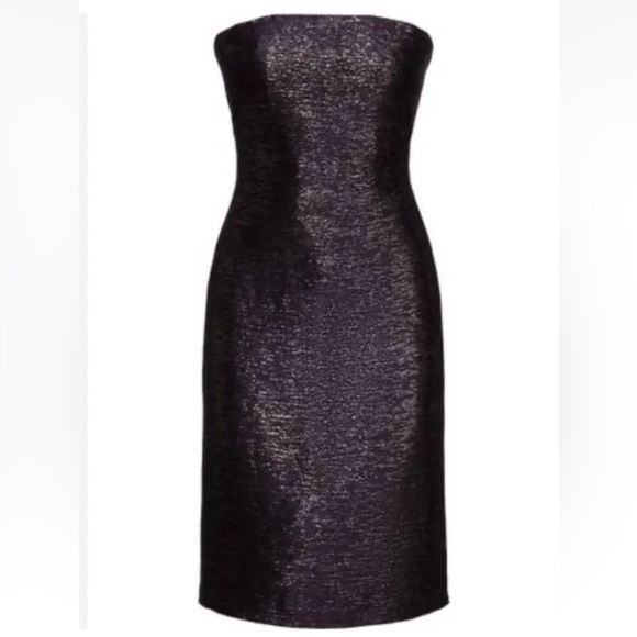 NWT $2990 Ralph Lauren Collection Mychele Metallic Strapless Cocktail Dress Sz 8 - Picture 3 of 16